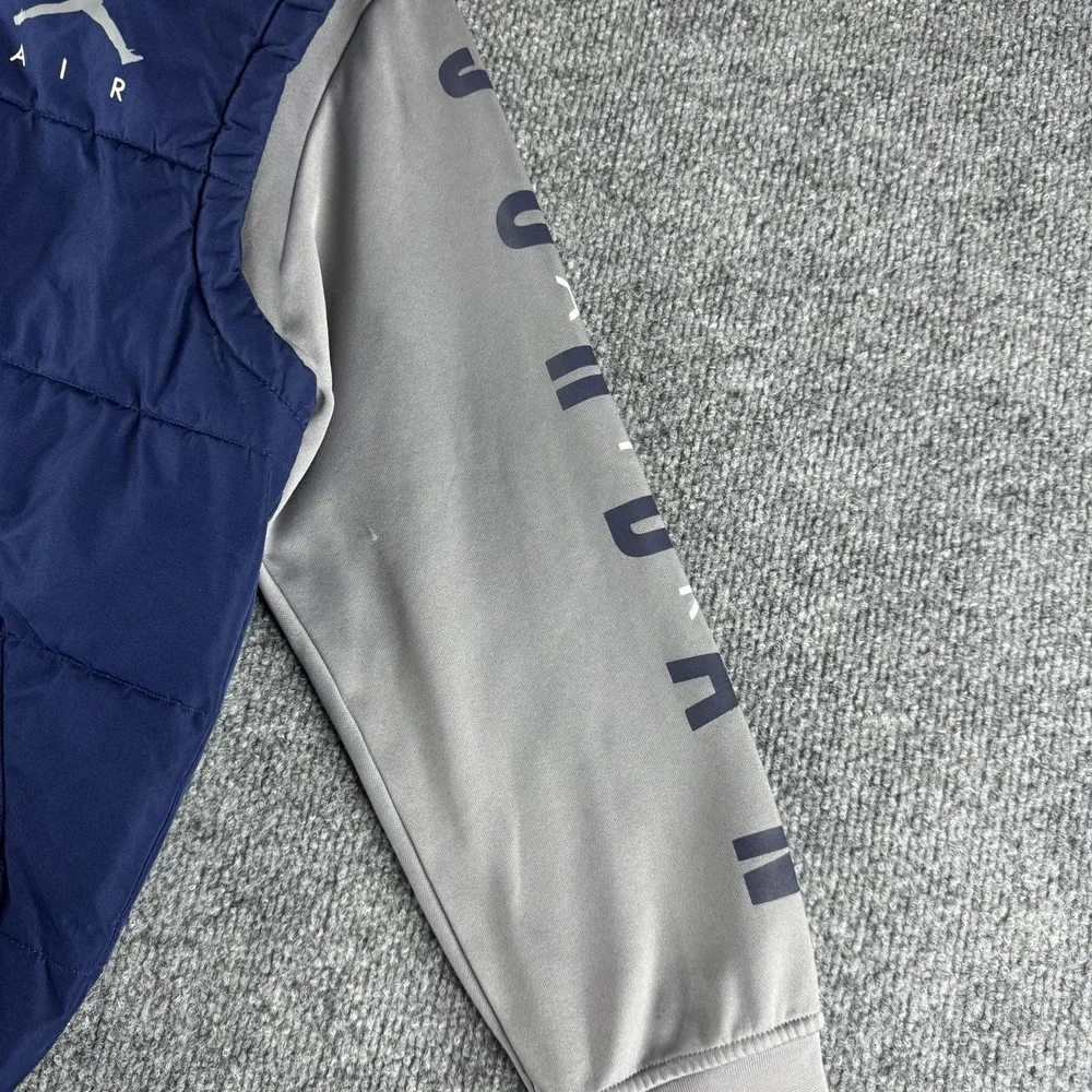 Jordan Jacket Boys M 10-12 Blue Gray Therma-Fit Hooded Puffer Zip Coat